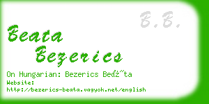 beata bezerics business card